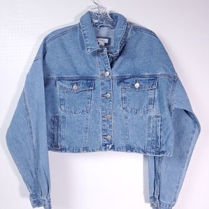 Forever 21 Denim Jean Crop Jacket Y2K